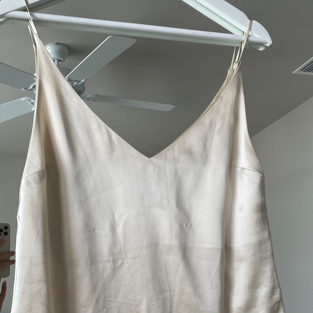 Reformation Pure silk cream tank top